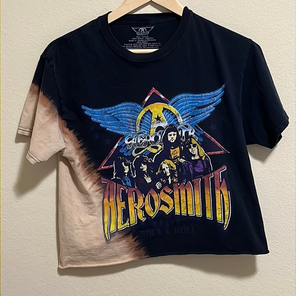 Aerosmith Tops - Aerosmith Cropped Band T Shirt Size Medium